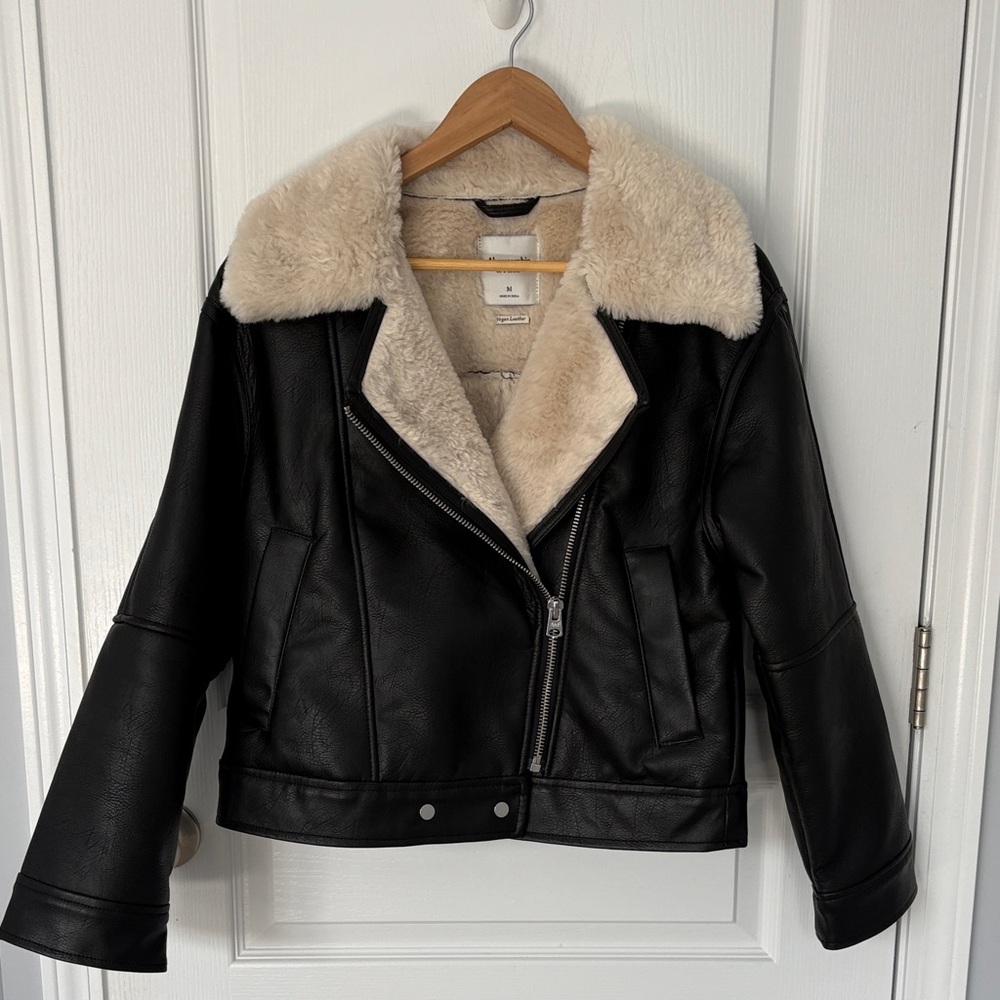 Abercrombie & Fitch Vegan Leather Bomber Jacket